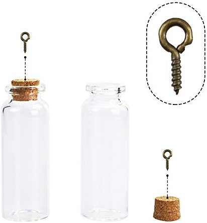 BiBiFly 25pcs 20ml Mini Glass Jars Bottles with Cork Stoppers, Clear Wish Bottles/Mini Vials Cork/Message Glass Bottle for Wedding Party Favors, DIY Arts Crafts Decoration etc