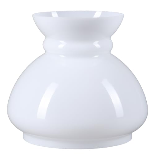 Lampenglas Ø 111mm Petroleumlampe mit Ringauflage Weiß Opalglas glänzend