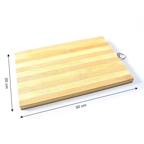Image of Natural Wood Chopping Cutting Board for Kitchen - BPA-Free, Ideal for Vegetables, Fruits & Cheese | Durable & User-Friendly