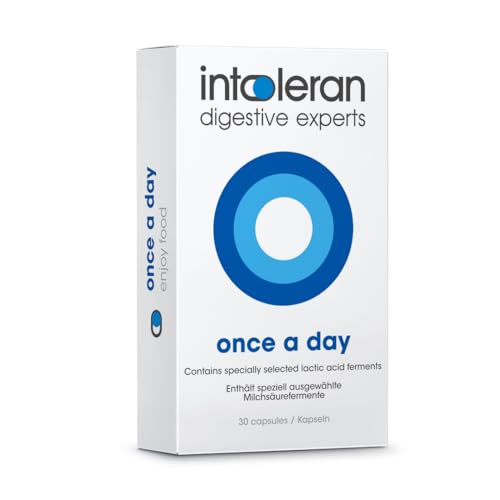Intoleran Once a Day - 30 Capsules | Probiotic Lactose Intolerance Supplement | Actively Produces Lactase Enzyme & Helps Digest Dairy | 1 Capsule per Day | 6 Lactic Acid Ferments | Pure & Dairy Free