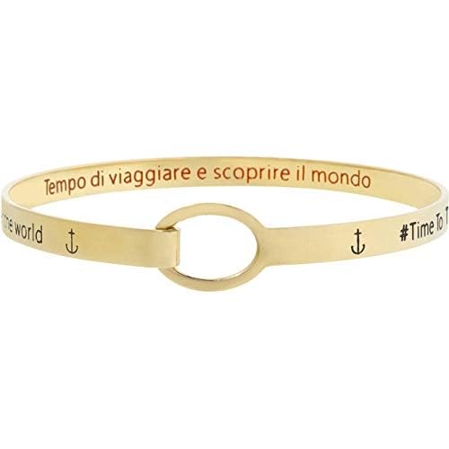 Bracelet femme acier doré Marlù NADIR 18BR058G bijou jonc rigide