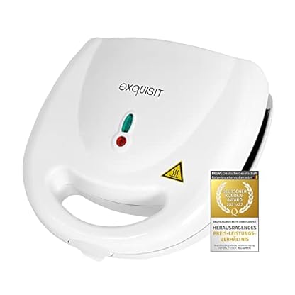 Exquisit Sandwichtoaster ST 3101 we | Dreieck-Sandwich | Antihaft | 750 W Leistung | Weiß | Überhitzungsschutz
