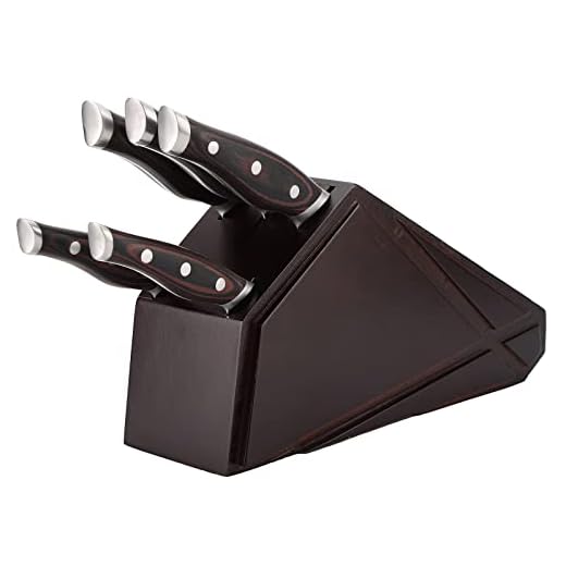 Chef Knife Set, Karcu 6-Piece Professional German Steel Kitchen Knife Block Sets, Brown