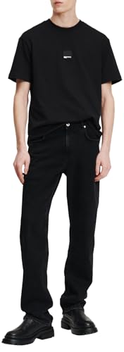 KARL LAGERFELD JEANS Homme Straight Denim Noir délavé avec finitions authentiques