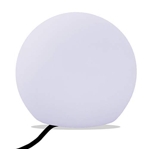 PK Green Lampe Table Ronde sur Secteur, 25cm, LED E27 Blanc