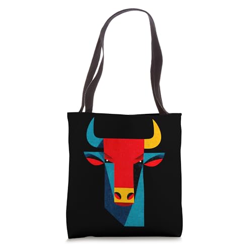 etro Geometric Bull Head Illustration | Mid Century Art Tote Bag