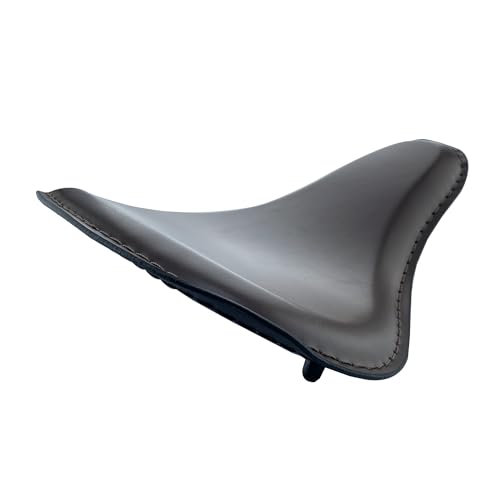 Selle Solo Moto Vintage en Cuir Supérieur pour Bobber et Chopper Custom