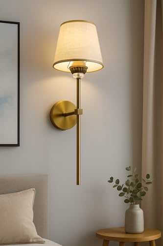 Image of Premium Gold Finish Wall Lamp (with Bulb) Lamp for Bedroom, Living Room, Restaurants, Dining, Coffee Shop, Home Etc. (Pack of 1)