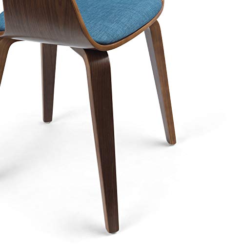 Simplihome Lowell 17 Inch Mid Century Modern Bentwood Dining Chair In Blue Linen Look Fabric, For The Dining Room #TOP3