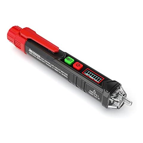 Voltage Tester,Hancaner Portable Non-Contact AC Voltage Tester Pen Shaped V～Alert Detector with Sound and Light Alarm and LED Flashlight Cover