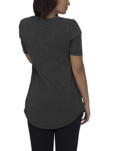 Fruit Of The Loom Women's Crafted Comfort Relaxed Fit Tri-Blend Tees, Short & Long Sleeve, Charcoal Heather, Medium #TOP1