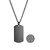 HZMAN Mens High Polishing Stainless Steel Dog Tag Pendant Necklace 22+2 Inch Link Chain (Black) #3