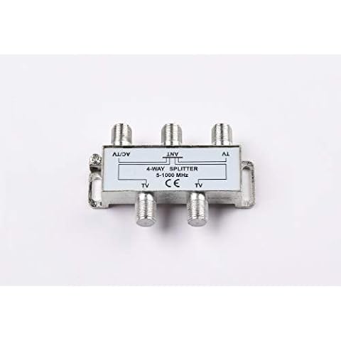 McDuory TV Antenna 4-Way Splitter AC Current Pass HD Digital High Performance 1 Ghz 5-1000 Mhz Cover
