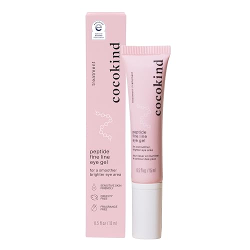 Cocokind Peptide Eye Gel, Lightweight and Hydrating Fine Line Treatment to Reduce Wrinkles, Made for Sensitive Skin, Fragrance Free, Cruelty Free, Vegan, .5oz