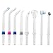 Water Flosser Tips (8 pcs Combo Kit) Includes Classic Tip, Pocket Tip, Tongue Cleaner, Orthodontic Tip, High Pressure Tip, Mist Tip, Brush Tip