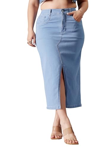 Image of Miss Chase A+ Women's Regular High Rise Above Knee Stretchable Denim Shorts & Skirts