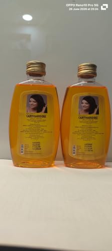 Image of Bengal Chemicals Cantharidine Beauty Hair Oil Pack of 2, 200ml Each | Promotes Hair Growth, Reduces Hair Fall, Herbal Scent, All Hair Types, Adds Golden Shine