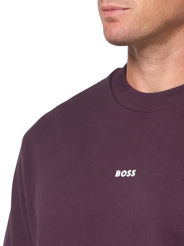 BOSS Men's Center Logo French Terry Crew Neck Sweatshirt3