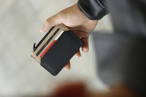 Image of OBLIK Crust Cardholder | Rubberised Waterproof Fabric | Minimal Monogramming | 4 Card Slots & 1 Zipper Pocket
