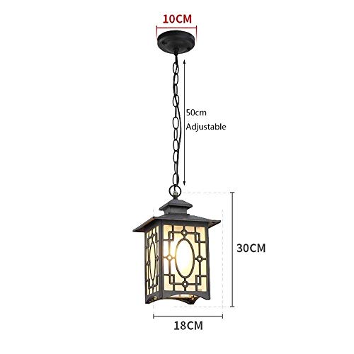 Chandelier extérieur rétro plafonnier imperméable aluminium E27 pour balcon - 3