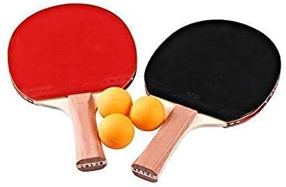 Table Tennis Set with Premium Table Tennis Rackets and Balls | Includes High-Performance 2 Pair of Bats and 3 Ping Pong Balls For Family Activity School & Sports Club Indoor & Outdoor Fun