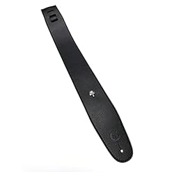 Sangle guitare et basse en cuir noir avec motif tête de mort custom style T801C02T03 - Les Beatles, Paul McCartney, John Lennon, RIngo Starr, George Harrison
