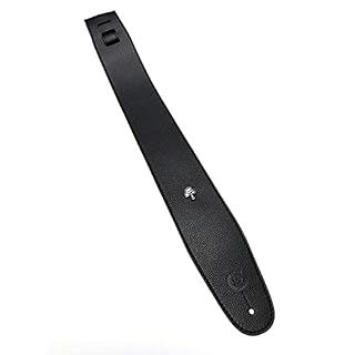 Sangle guitare et basse en cuir noir avec motif tête de mort custom style T801C02T03 - Les Beatles, Paul McCartney, John Lennon, RIngo Starr, George Harrison