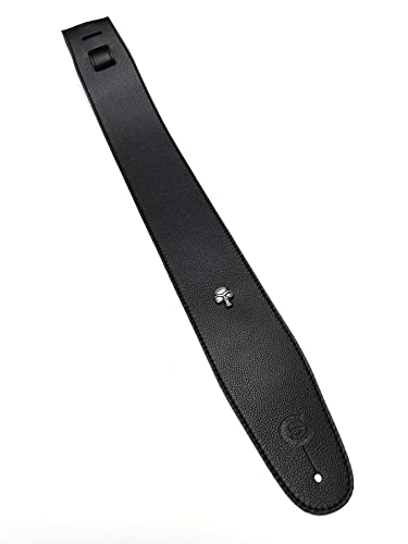 Sangle guitare et basse en cuir noir avec motif tête de mort custom style T801C02T03 - Les Beatles, Paul McCartney, John Lennon, RIngo Starr, George Harrison Sangle guitare et basse en cuir noir avec motif tête de mort custom style T801C02T03
