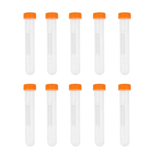 10 Pezzi Tubi Centrifuga Provetta Campioni Miniature Bottiglia Sangue Urino Plastica - 10ml