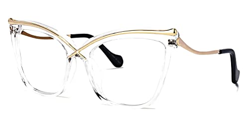 Image of VOOGLAM Stylish Cat Eye Blue light Blocking Glasses for Women Anti UV Eyestrain Eyewear Janina GOX006465