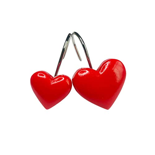 Twofishes Valentine Gift Lovely Heart-Shaped Anti Rust Shower Curtain Hooks Decorative Resin Shower Curtain Rings Set Of 12 #TOP1