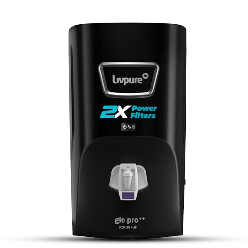 Image of Livpure GLO PRO++ | RO+UV+UF | 2X Power Filter | No Filter Cost for 2 years* | Save Upto 21,000 on Filters | 7 Stage Advanced Purification | Suitable for Borewell, Tanker, Municipal Water | Black