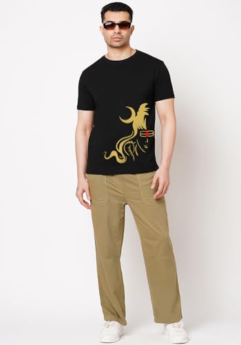 Image of Wear Your Opinion Men's S to 5XL Premium Combed Cotton Printed Half Sleeve T-Shirt (Design: Grunge Shiva)