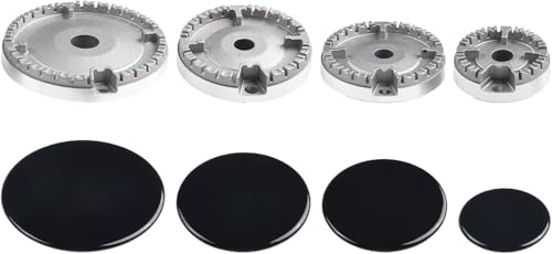Capuchon universel pour brûleur à gaz, couronne et flamme, compatible avec la plupart des cuisinières à gaz, 1 x 55 mm + 2 x 75 mm + 1 x chapeau de cuisinière de...