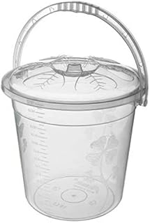Easy Shopping® 5L 10L 15L 20L Clear Plastic Bucket with Lid and Carry Handle Storage Unit Container Bin (5 Litre)