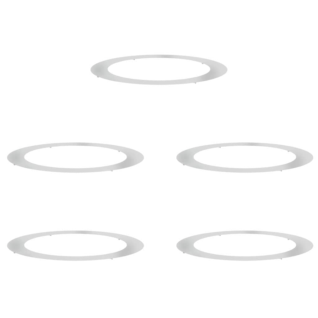 Anillos cuadrados para árbol 120x120 cm en acero galvanizado para jardín juego de 5
