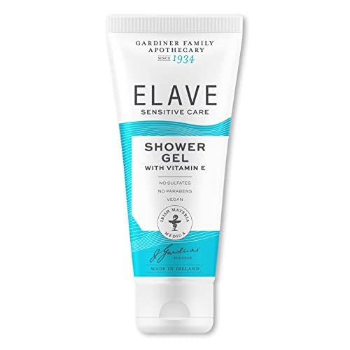 Elave Sensitive Shower Gel 250 ml | Gentle Body Wash for Dry Sensitive Skin | Camomile and Vitamin E | Fragrance Free Vegan Cruelty Free Made in Ireland