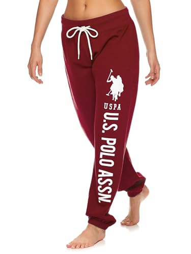 Image of U.S. POLO ASSN. Womens Sweatpants - Women Joggers Sweats with Logo Print - French Terry Poly-Cotton
