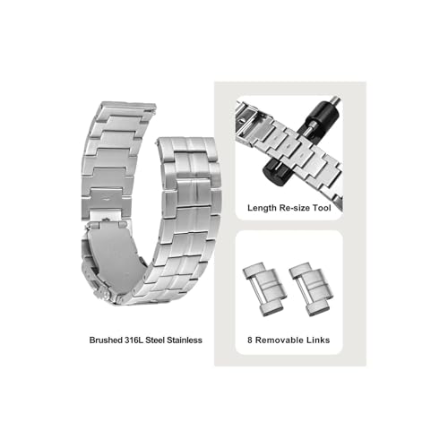 Bracelet de montre en acier 20mm interchangeable mailles - 2