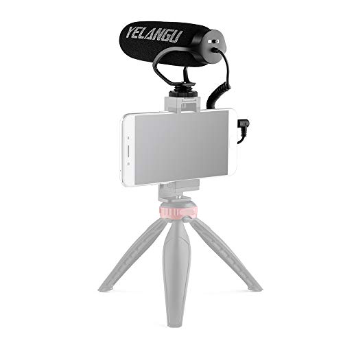 mewmewcat MIC08 Microfone condensador na câmera Microfone de vídeo com redução de ruído com montagem