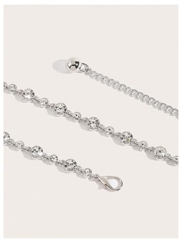 SHENHE Women's Rhinestone Metal Chain Belt Elegant Thin Adjustable Waist Belt for Dress2