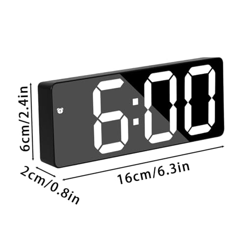 Horloge miroir LED avec réveil numérique mural et double alarme