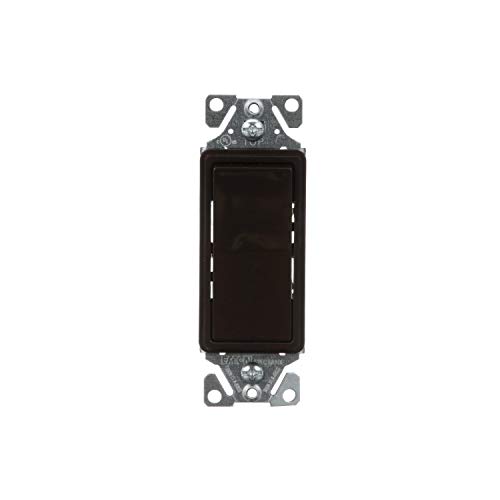 Image of Eaton 7501B 15-Amp 120 /277-volt Standard Grade Single Pole Decorator Switch with Back, Push and Side Wiring, Brown