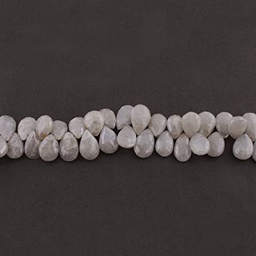 Corindon silverite naturel en briolettes facettées de 8 pouces pour création de bijoux