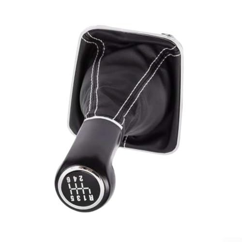 Pumixiy Pomo de palanca de cambios de 6 velocidades compatible con Opel Zafira B 2005-2010, perilla de palanca de cambios de piel sintética para interior de coche, diseño de plástico ABS negro (6