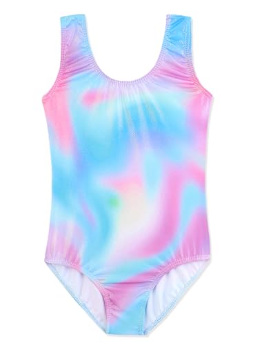 HOZIY Gymnastics Leotards for Girls Toddlers Kids Sleeveless Tumbling Outfits for Dance Print