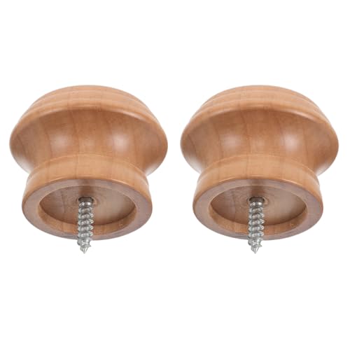 PRETYZOOM Remates Decorativos de Madera para Barras de Cortina 28 Mm, Color Marrón Oscuro, 2 Piezas, Tapas de Extremo para Accesorios de Ventana y Hogar, Compatibles Barras Roma