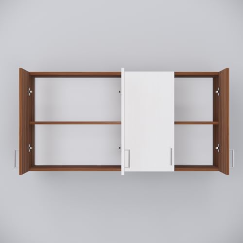 Image of SPECIALITY PANELS 4 Door Modular Wall Mounted Kitchen Cabinet with Adjustable Shelf Space Saving Storage Unit Durable Engineered Wood Cupboard for Kitchen Living Room Utility Organizer Furniture