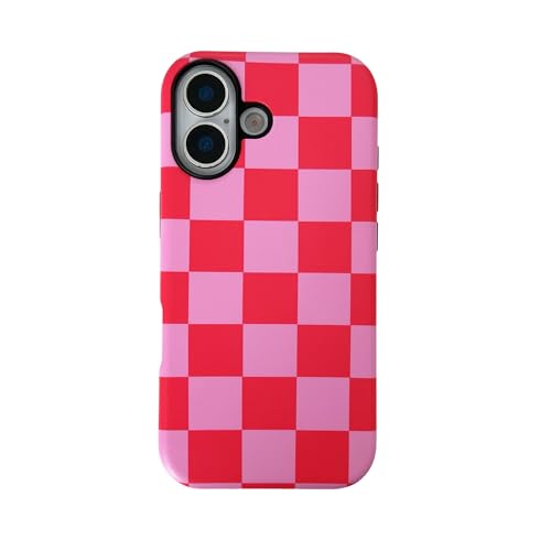 YOYORI iPhone 17 �P�[�X ���킢�� �i�q�� �X�}�z�P�[�X �����p ���̎q�p �ϏՌ��� �X���� TPU �n�[�hPC �ی�f�U�C���J�o�[ 2025 6.3�C���` (���b�h�i�q��)