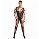 WOSE Sexy Bodystocking Ouvert für Herren, Herre Strumpfhosen Strumpfgürtel, Hohle Jumpsuit Fishnet Stockings Netzbody für Herren, Sissy Dessous Männer Große Größen